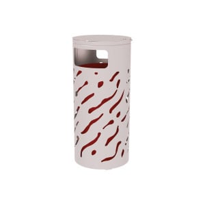 Corbeille Venise couvercle réhaussé 80 litres Procity - Ø 450 x hauteur 1010 mm - Avec seau peint/galva - Gris soie