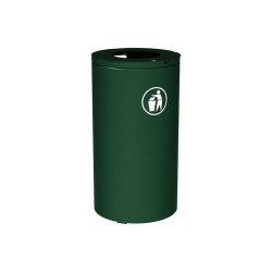 Corbeille Olbia 80 litres Procity - Ø 450 x hauteur 845 mm - Avec seau - Vert mousse