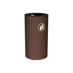 Corbeille Olbia 80 litres Procity - Ø 450 x hauteur 845 mm - Avec seau - Brun chocolat