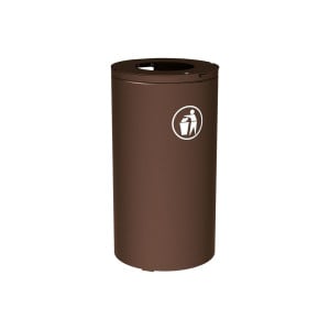 Corbeille Olbia 80 litres Procity - Ø 450 x hauteur 845 mm - Avec seau - Brun chocolat