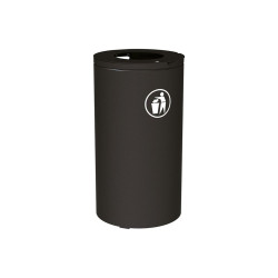 Corbeille Olbia 80 litres Procity - Ø 450 x hauteur 845 mm - Avec seau - Noir foncé