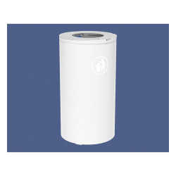 Corbeille Olbia 80 litres Procity - Ø 450 x hauteur 845 mm - Avec seau - Blanc pur