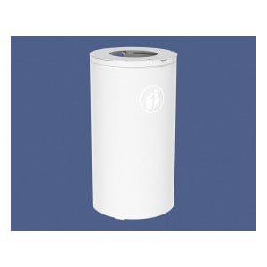 Corbeille Olbia 80 litres Procity - Ø 450 x hauteur 845 mm - Avec seau - Blanc pur