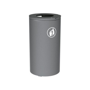 Corbeille Olbia 80 litres Procity - Ø 450 x hauteur 845 mm - Avec seau - Gris Procity