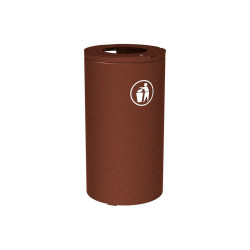 Corbeille Olbia 80 litres Procity - Ø 450 x hauteur 845 mm - Avec seau - Aspect Corten