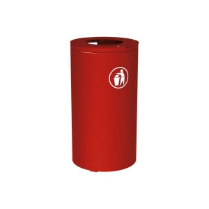 Corbeille Olbia 80 litres Procity - Ø 450 x hauteur 845 mm - Sans seau - Rouge pourpre