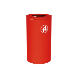 Corbeille Olbia 80 litres Procity - Ø 450 x hauteur 845 mm - Sans seau - Rouge signalisation