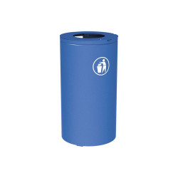Corbeille Olbia 80 litres Procity - Ø 450 x hauteur 845 mm - Sans seau - Bleu gentiane