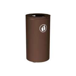 Corbeille Olbia 80 litres Procity - Ø 450 x hauteur 845 mm - Sans seau - Brun chocolat