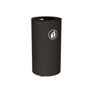 Corbeille Olbia 80 litres Procity - Ø 450 x hauteur 845 mm - Sans seau - Noir foncé