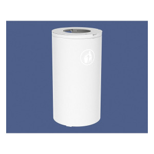 Corbeille Olbia 80 litres Procity - Ø 450 x hauteur 845 mm - Sans seau - Blanc pur