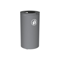 Corbeille Olbia 80 litres Procity - Ø 450 x hauteur 845 mm - Sans seau - Gris Procity
