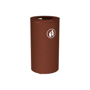 Corbeille Olbia 80 litres Procity - Ø 450 x hauteur 845 mm - Sans seau - Aspect Corten