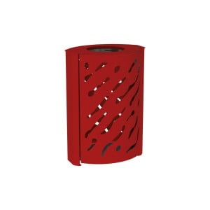 Corbeille standard Venise 120 litres Procity - larg. 590 x prof. 435 x haut. 845 mm - Rouge pourpre