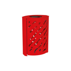 Corbeille standard Venise 120 litres Procity - larg. 590 x prof. 435 x haut. 845 mm - Rouge signalisation