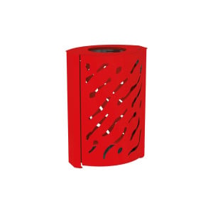 Corbeille standard Venise 120 litres Procity - larg. 590 x prof. 435 x haut. 845 mm - Rouge signalisation