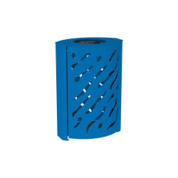 Corbeille standard Venise 120 litres Procity - larg. 590 x prof. 435 x haut. 845 mm - Bleu gentiane