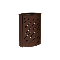 Corbeille standard Venise 120 litres Procity - larg. 590 x prof. 435 x haut. 845 mm - Brun chocolat