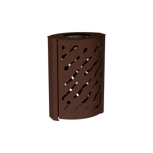 Corbeille standard Venise 120 litres Procity - larg. 590 x prof. 435 x haut. 845 mm - Brun chocolat