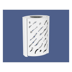 Corbeille standard Venise 120 litres Procity - larg. 590 x prof. 435 x haut. 845 mm - Blanc pur