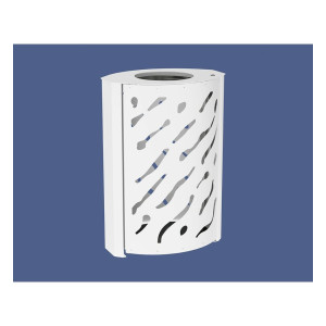 Corbeille standard Venise 120 litres Procity - larg. 590 x prof. 435 x haut. 845 mm - Blanc pur