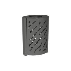 Corbeille standard Venise 120 litres Procity - larg. 590 x prof. 435 x haut. 845 mm - Gris Procity