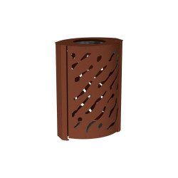 Corbeille standard Venise 120 litres Procity - larg. 590 x prof. 435 x haut. 845 mm - Aspect Corten