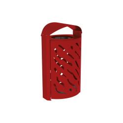 Corbeille couvercle réhaussé Venise 120 litres Procity - larg. 595 x prof. 435 x haut. 1025 mm - Rouge pourpre