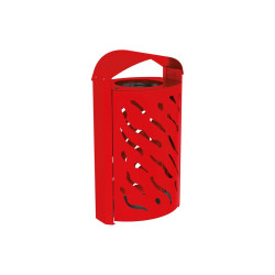 Corbeille couvercle réhaussé Venise 120 litres Procity - larg. 595 x prof. 435 x haut. 1025 mm - Rouge signalisation