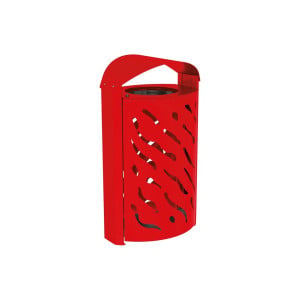 Corbeille couvercle réhaussé Venise 120 litres Procity - larg. 595 x prof. 435 x haut. 1025 mm - Rouge signalisation