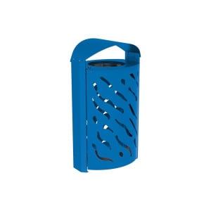 Corbeille couvercle réhaussé Venise 120 litres Procity - larg. 595 x prof. 435 x haut. 1025 mm - Bleu gentiane