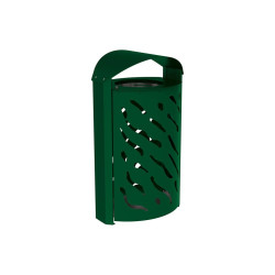 Corbeille couvercle réhaussé Venise 120 litres Procity - larg. 595 x prof. 435 x haut. 1025 mm - Vert mousse