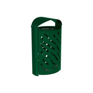 Corbeille couvercle réhaussé Venise 120 litres Procity - larg. 595 x prof. 435 x haut. 1025 mm - Vert mousse