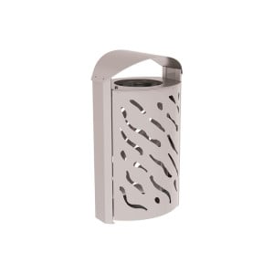 Corbeille couvercle réhaussé Venise 120 litres Procity - larg. 595 x prof. 435 x haut. 1025 mm - Gris soie