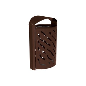 Corbeille couvercle réhaussé Venise 120 litres Procity - larg. 595 x prof. 435 x haut. 1025 mm - Brun chocolat