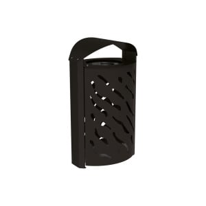 Corbeille couvercle réhaussé Venise 120 litres Procity - larg. 595 x prof. 435 x haut. 1025 mm - Noir foncé