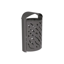 Corbeille couvercle réhaussé Venise 120 litres Procity - larg. 595 x prof. 435 x haut. 1025 mm - Gris procity