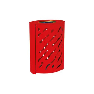Corbeille Venise Tri sélectif 2 X 60 litres Procity - : larg. 590 x prof. 435 x haut. 845 mm - Rouge signalisation