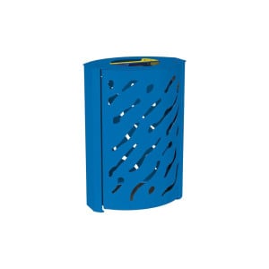Corbeille Venise Tri sélectif 2 X 60 litres Procity - : larg. 590 x prof. 435 x haut. 845 mm - Bleu gentiane