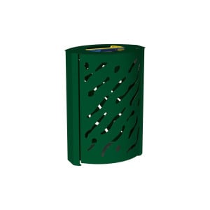 Corbeille Venise Tri sélectif 2 X 60 litres Procity - : larg. 590 x prof. 435 x haut. 845 mm - Vert mousse