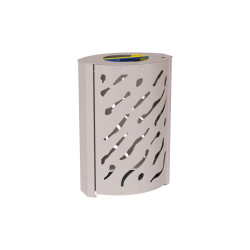 Corbeille Venise Tri sélectif 2 X 60 litres Procity - : larg. 590 x prof. 435 x haut. 845 mm - Gris soie