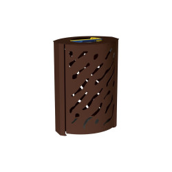 Corbeille Venise Tri sélectif 2 X 60 litres Procity - : larg. 590 x prof. 435 x haut. 845 mm - Brun chocolat