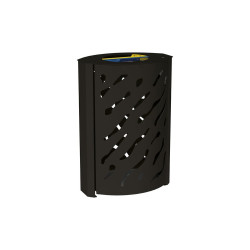 Corbeille Venise Tri sélectif 2 X 60 litres Procity - : larg. 590 x prof. 435 x haut. 845 mm - Noir foncé