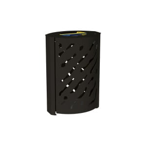 Corbeille Venise Tri sélectif 2 X 60 litres Procity - : larg. 590 x prof. 435 x haut. 845 mm - Noir foncé