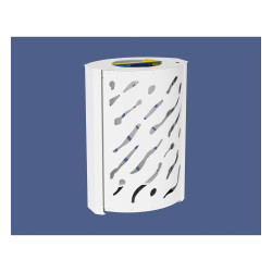 Corbeille Venise Tri sélectif 2 X 60 litres Procity - : larg. 590 x prof. 435 x haut. 845 mm - Blanc pur
