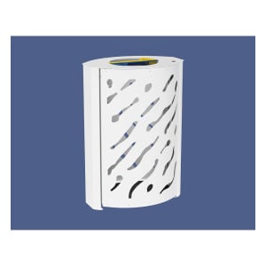 Corbeille Venise Tri sélectif 2 X 60 litres Procity - : larg. 590 x prof. 435 x haut. 845 mm - Blanc pur