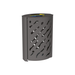 Corbeille Venise Tri sélectif 2 X 60 litres Procity - : larg. 590 x prof. 435 x haut. 845 mm - Gris Procity