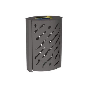 Corbeille Venise Tri sélectif 2 X 60 litres Procity - : larg. 590 x prof. 435 x haut. 845 mm - Gris Procity