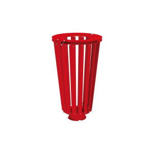 Corbeille Lofoten acier 80 litres Procity - Sans seau - Rouge signalisation