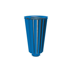 Corbeille Lofoten acier 80 litres Procity - Avec seau galva - Bleu gentiane